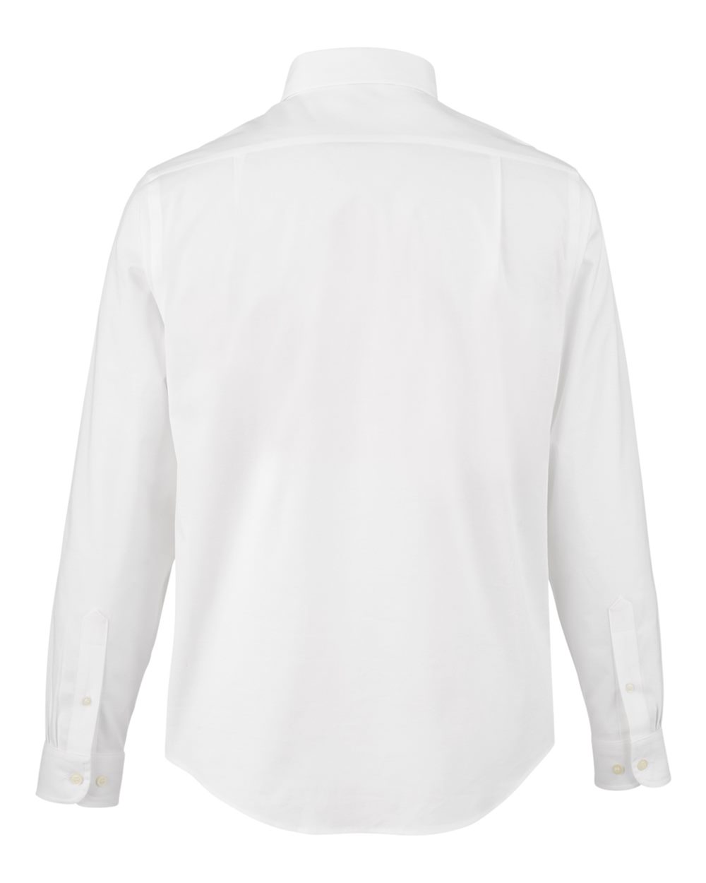Front View of White Men's CrownLux Performance® Spencer Poplin Dress Shirt - DG505
