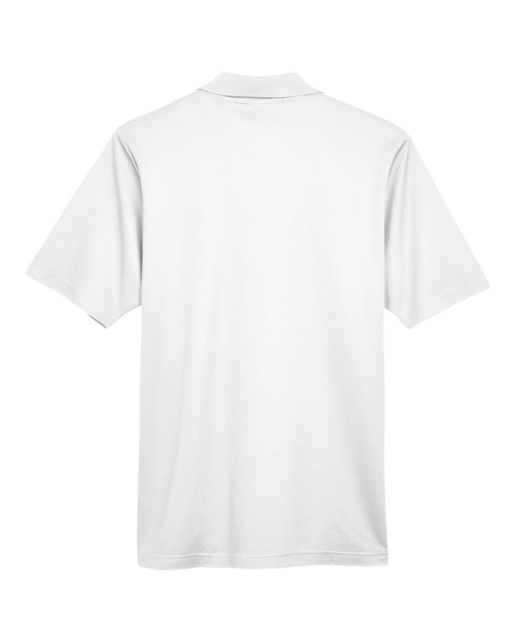 Front View of White Men's CrownLux Performance® Tall Plaited Polo - DG20T