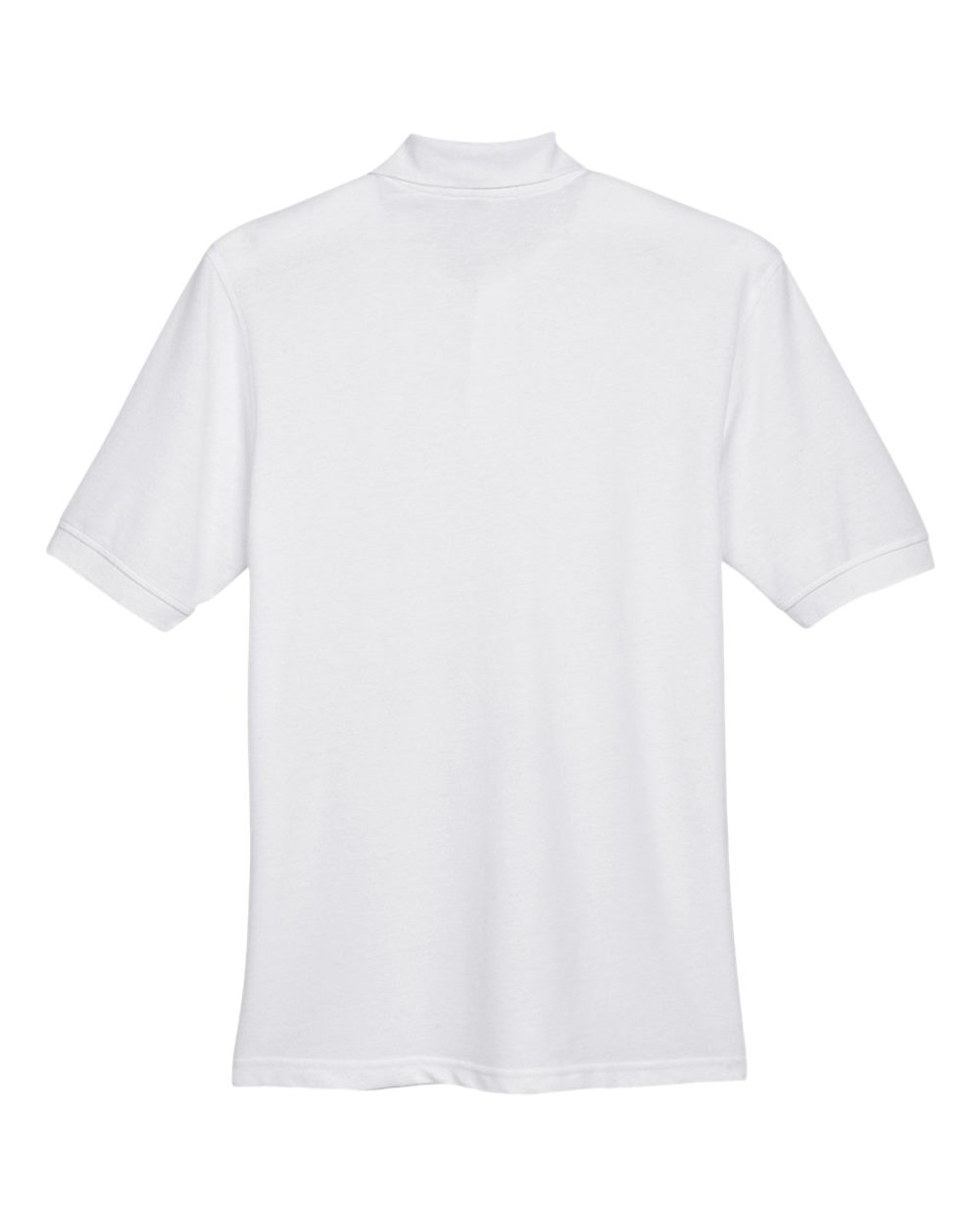 Front View of White Men's Easy Blend™ Polo - M265
