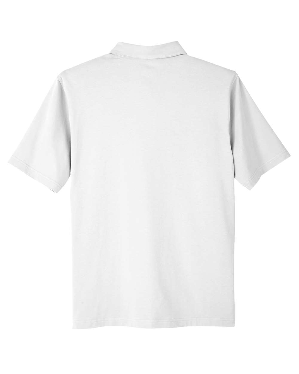 Front View of White Men's Lakeshore Stretch Cotton Performance Polo - UC105