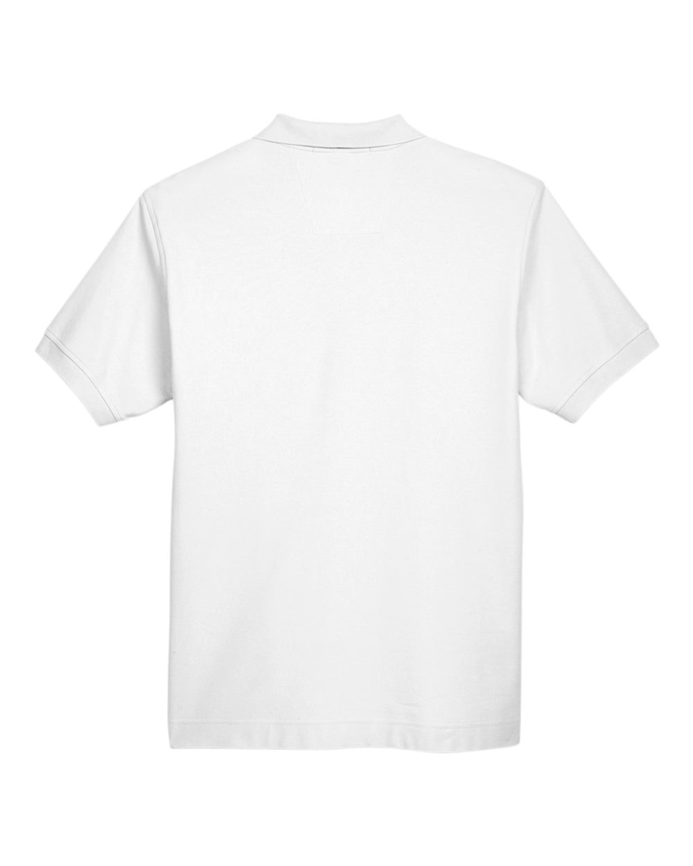 Front View of White Men's Pima Piqué Polo - D100