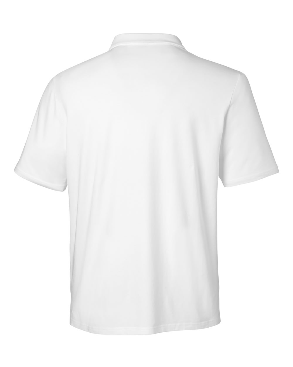 Rear View of White Men's Raleigh Stretch Polo - DG120