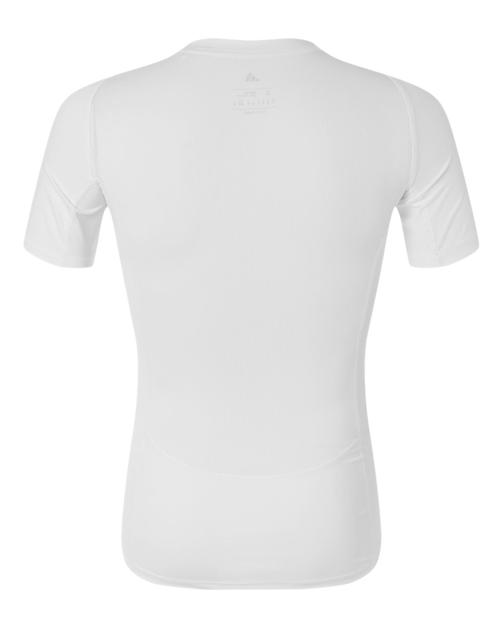 Rear View of White Men's Techfit Compression T-Shirt - AT130 plain
