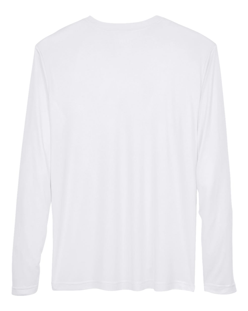 Rear View of White Men's Zone Performance Long Sleeve T-Shirt - TT11L