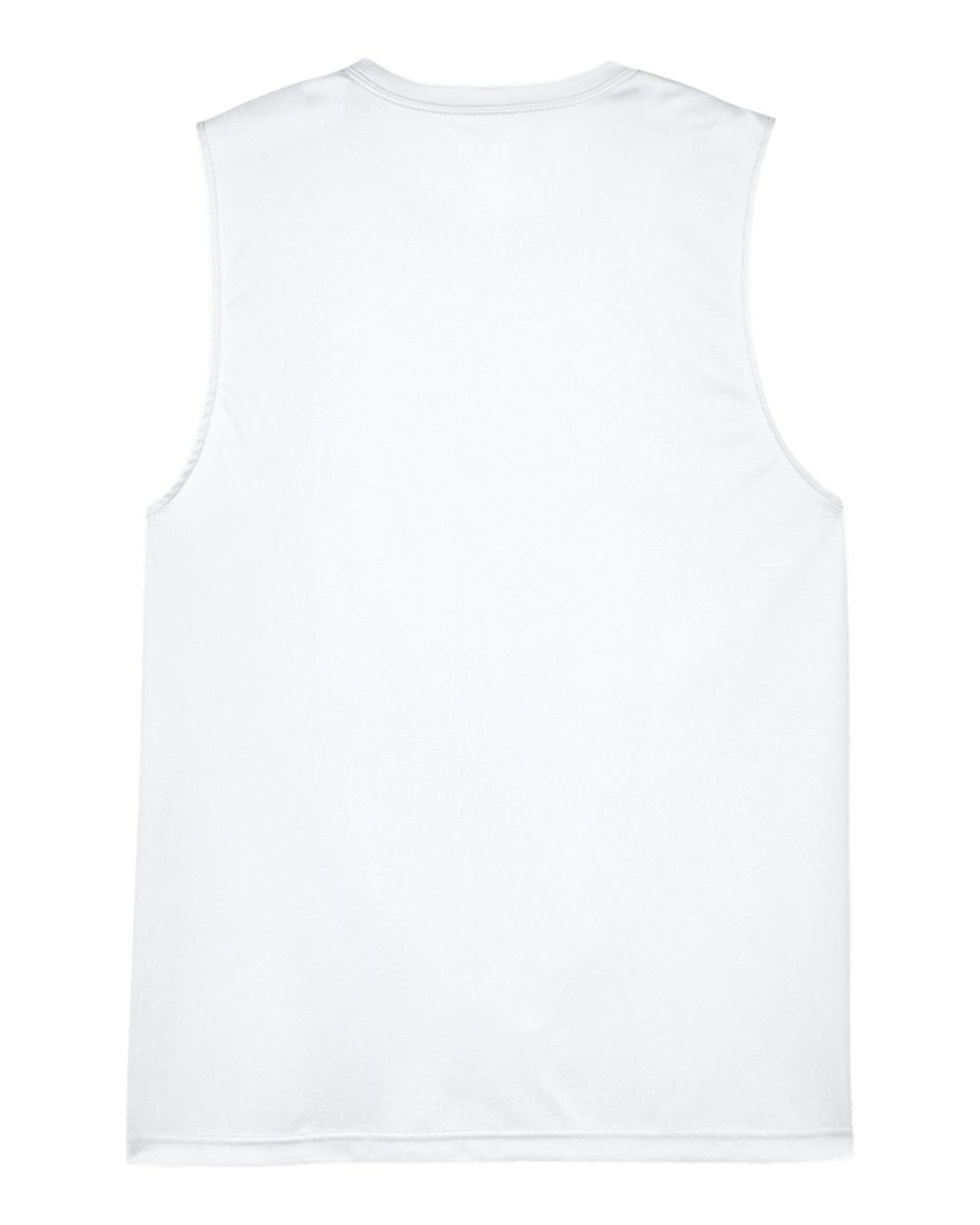 Front View of White Men's Zone Performance Muscle T-Shirt - TT11M