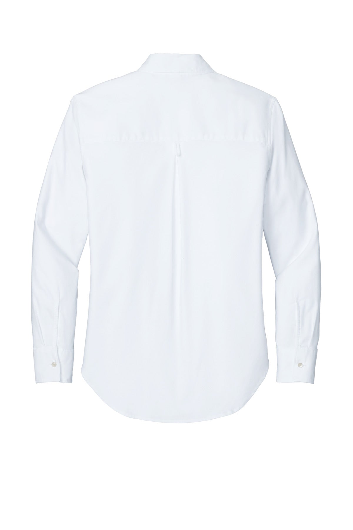 Front View of White Mercer+Mettle Women's Long Sleeve Modern Oxford Shirt MM2003