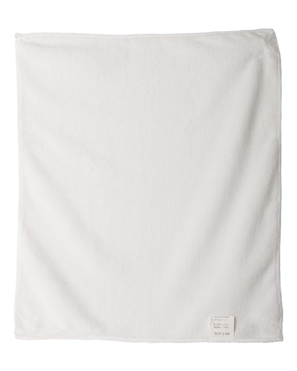 Front View of White Microfiber Rally Towel - C1118M