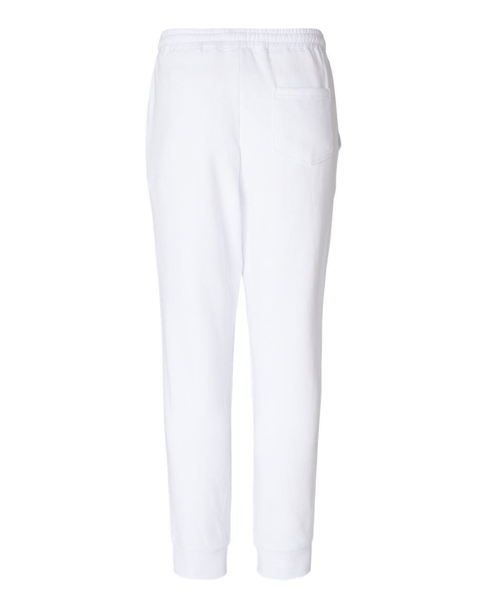 Front View of White Midweight Fleece Pants - IND20PNT