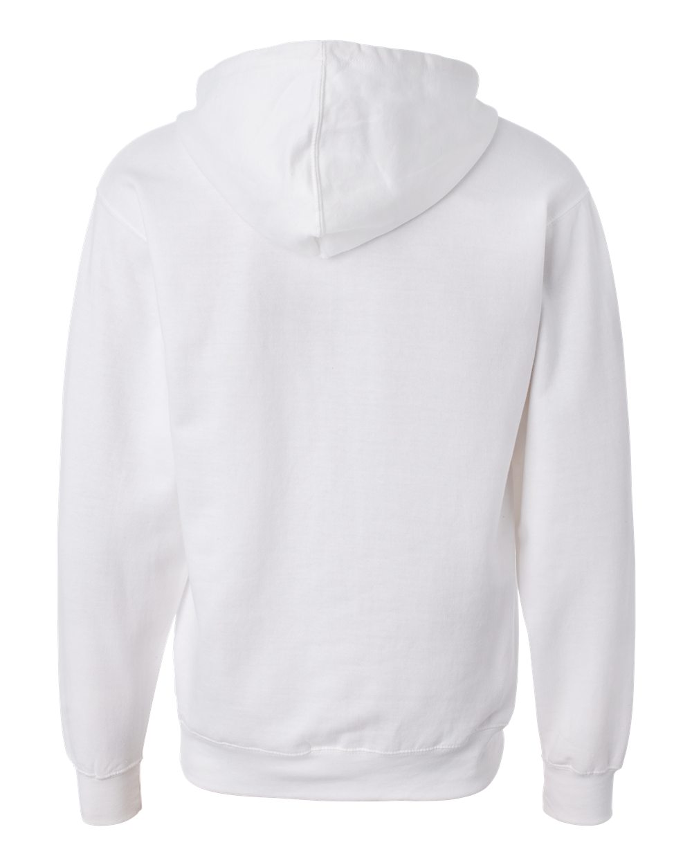 Front View of White Midweight Full-Zip Hooded Sweatshirt - SS4500Z