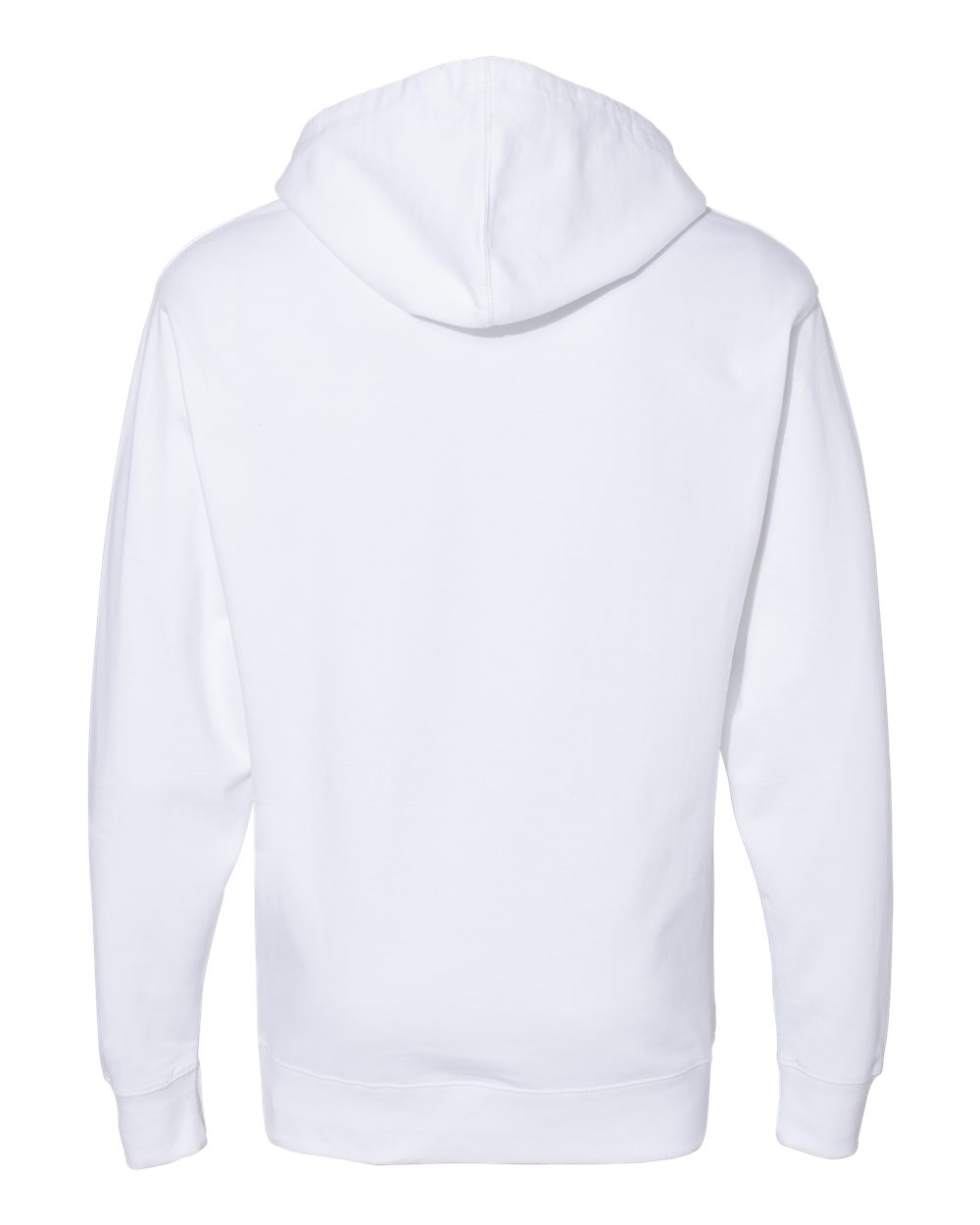 Front View of White Midweight Hooded Sweatshirt - SS4500