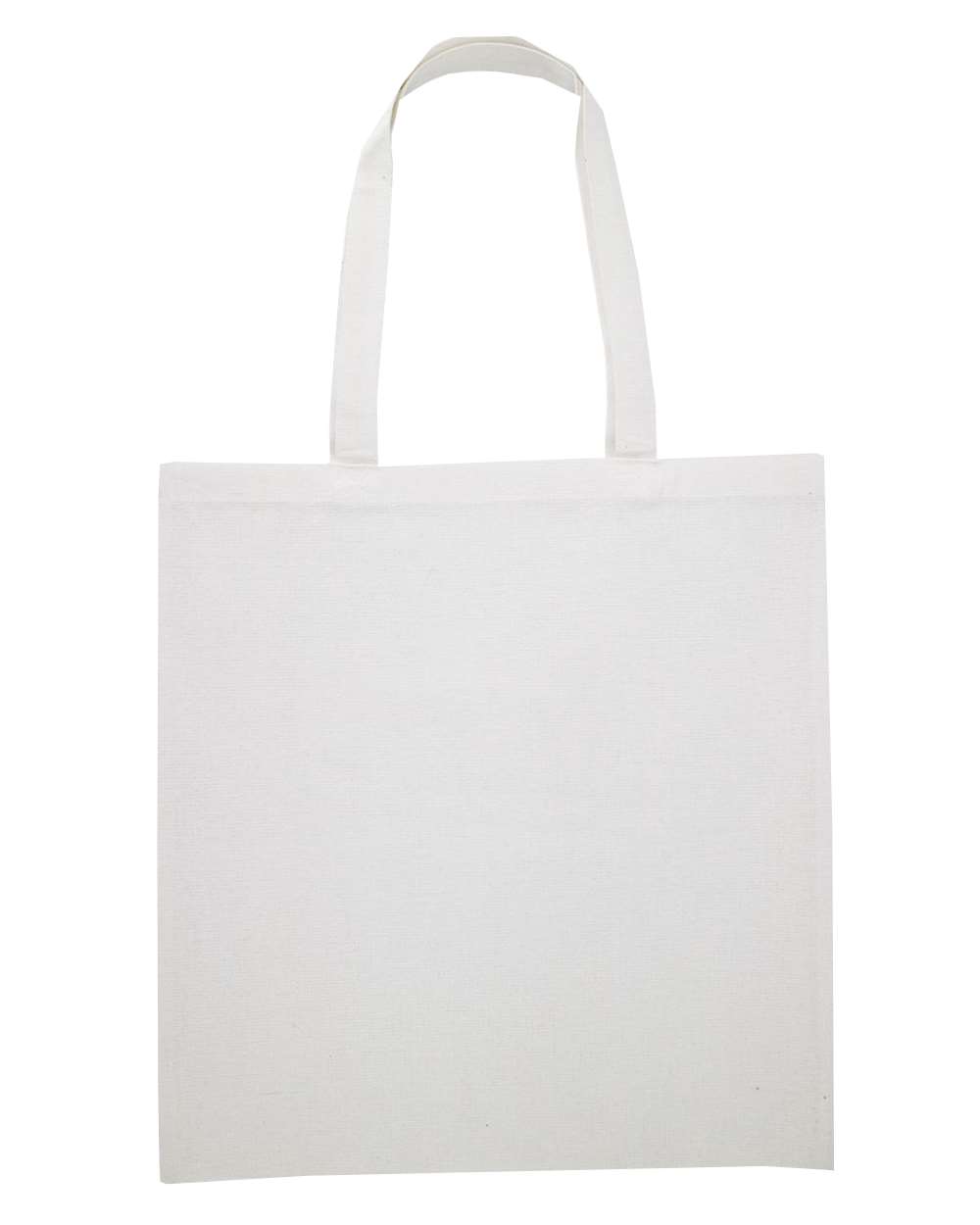Front View of White Midweight Recycled Tote Bag - OAD113R