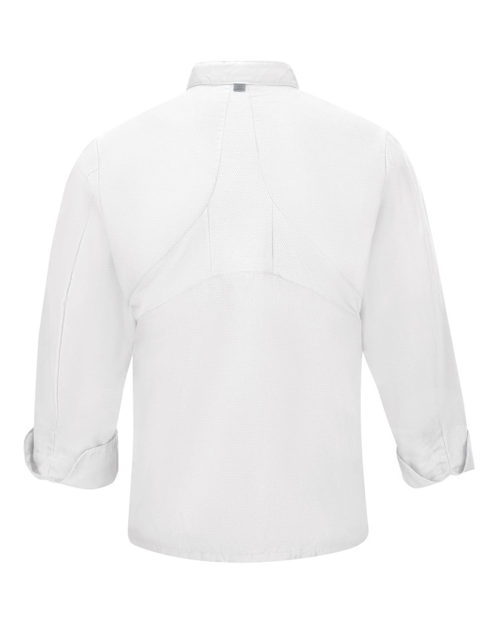 Front View of White Mimix™ Chef Coat with OilBlok - 042X