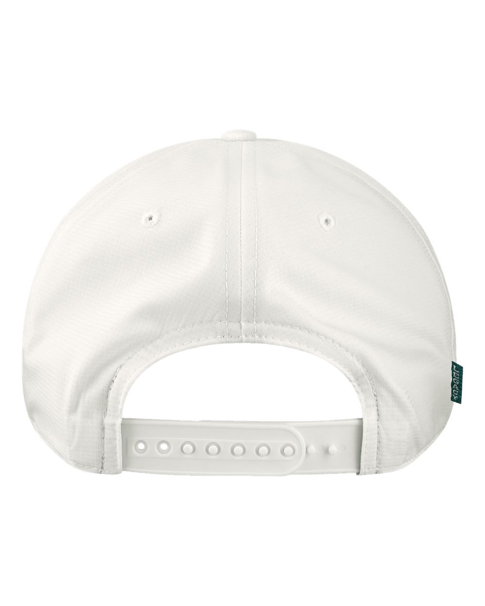 Rear View of White-Neutral/ Grey Six-Panel Ripstop Rope Cap - RIPPER