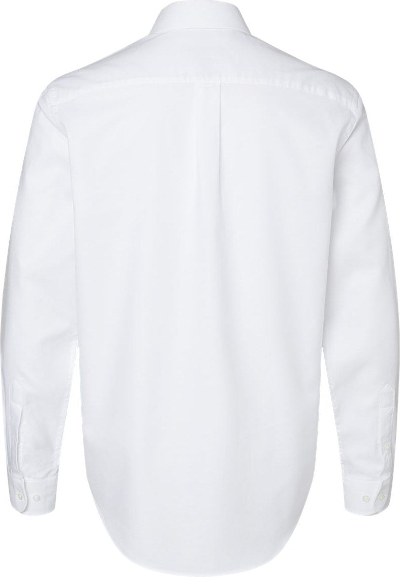 Rear View of White New England Cotton Oxford Shirt - 13TH106