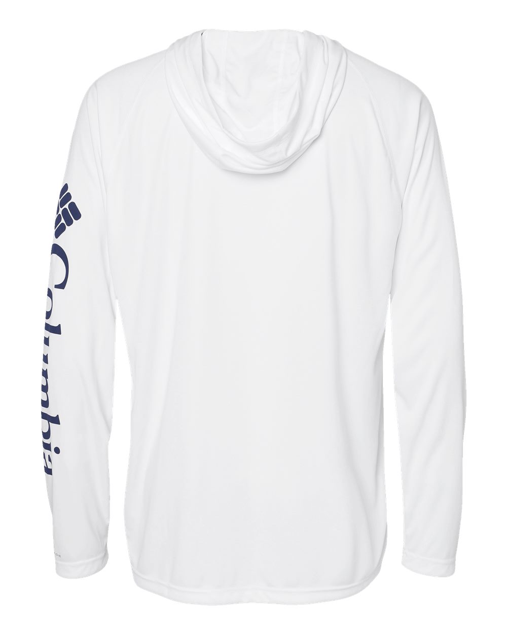 Front View of White/ Nightshade PFG Terminal Tackle™ Hooded Long Sleeve T-Shirt - 212482