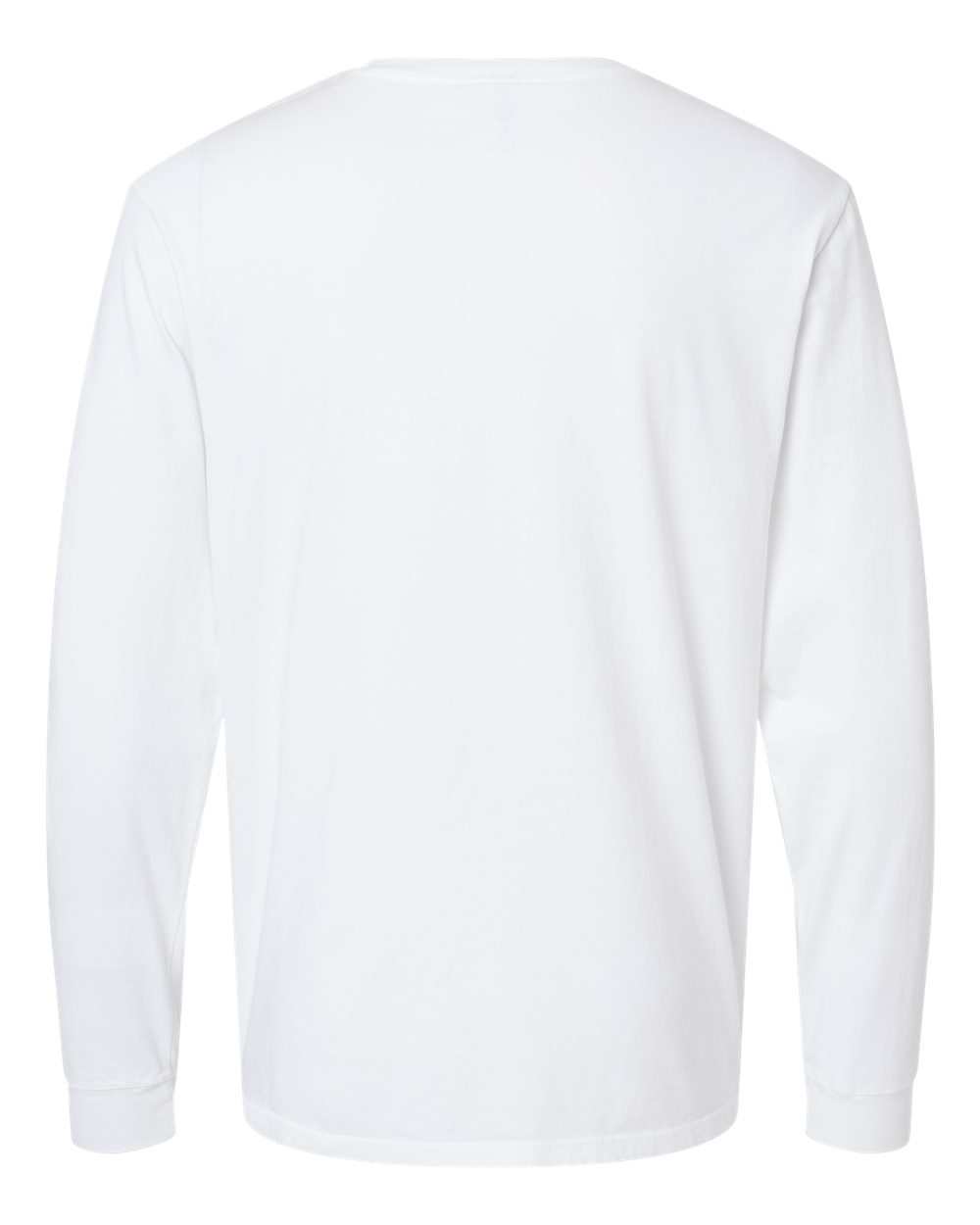 Front View of White Organic Long Sleeve T-Shirt - 420