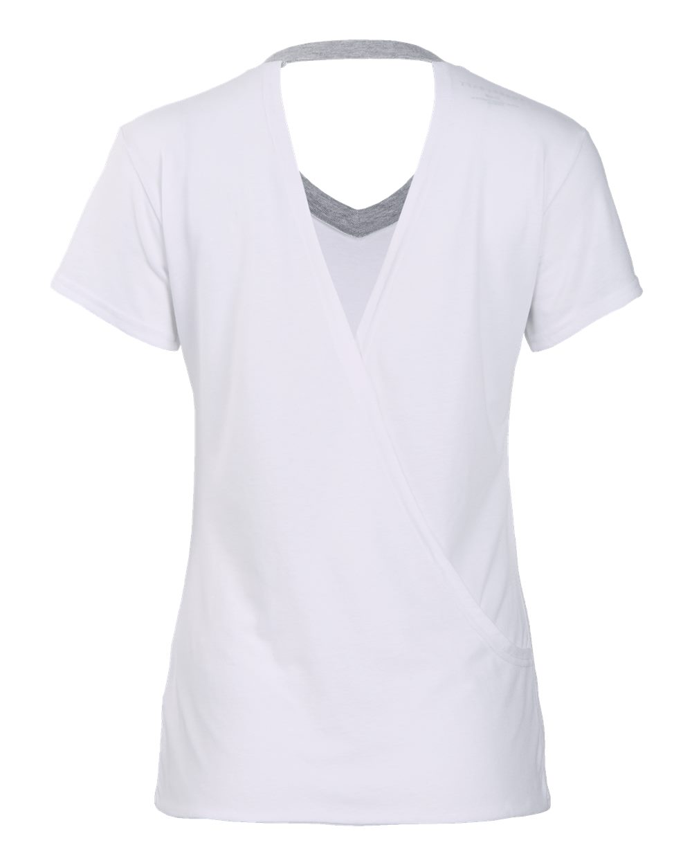 Front View of White/ Oxford Women's Bella Crossback T-Shirt - BW2405