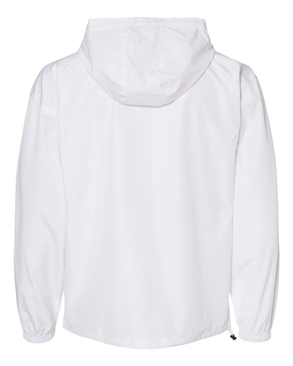 Front View of White Packable Anorak Jacket - CO200