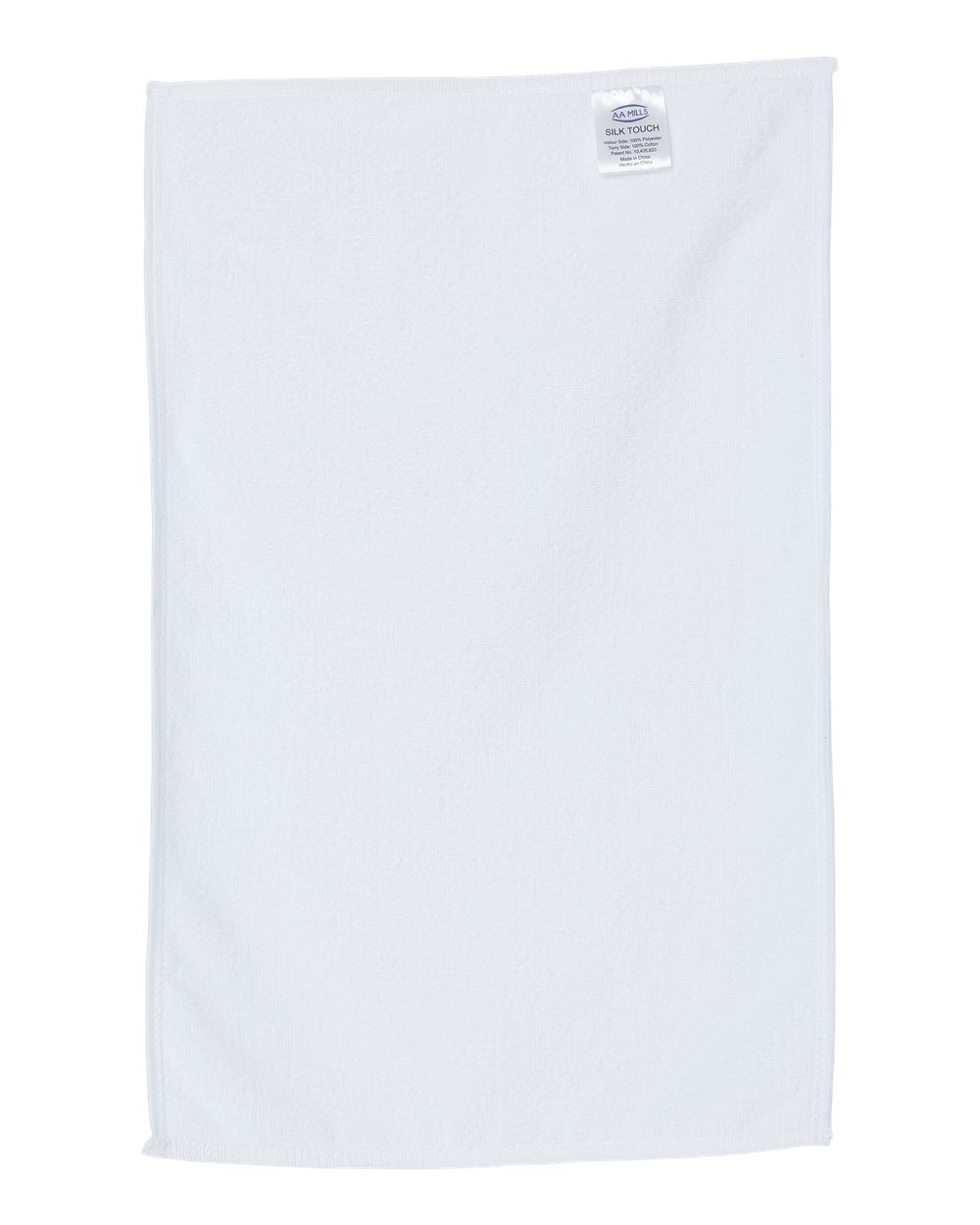 Front View of White Patented Sublimation Golf Towel - PSB1625VH