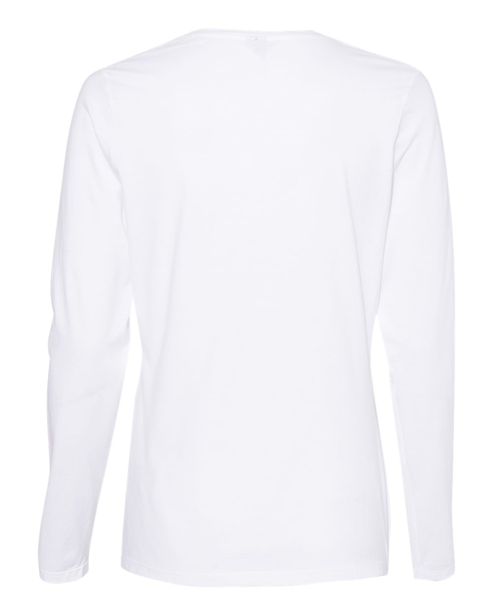 Front View of White Perfect-T Women’s Long Sleeve Scoopneck T-Shirt - S04LS