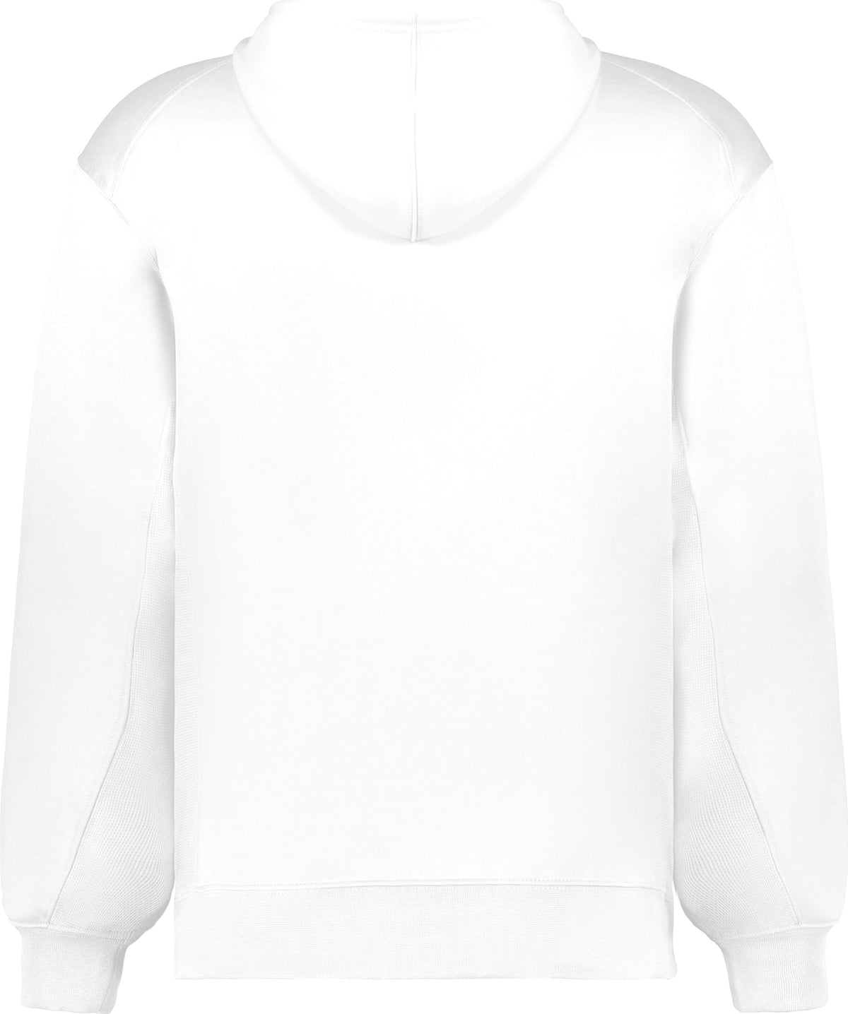 Rear View of WHITE PERFORMANCE FLEECE HOODIE