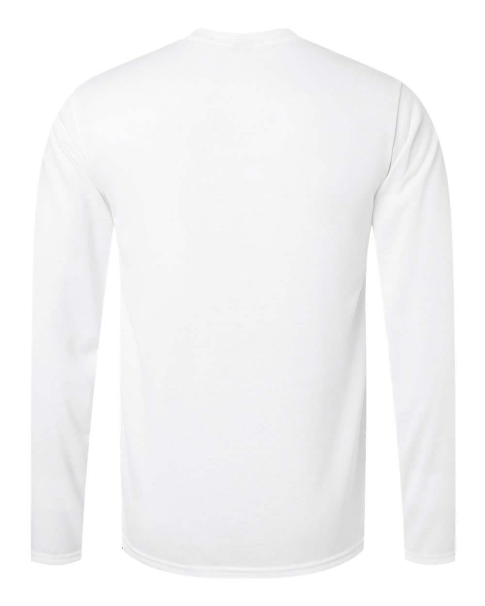 Front View of White Performance® Long Sleeve T-Shirt - 42400
