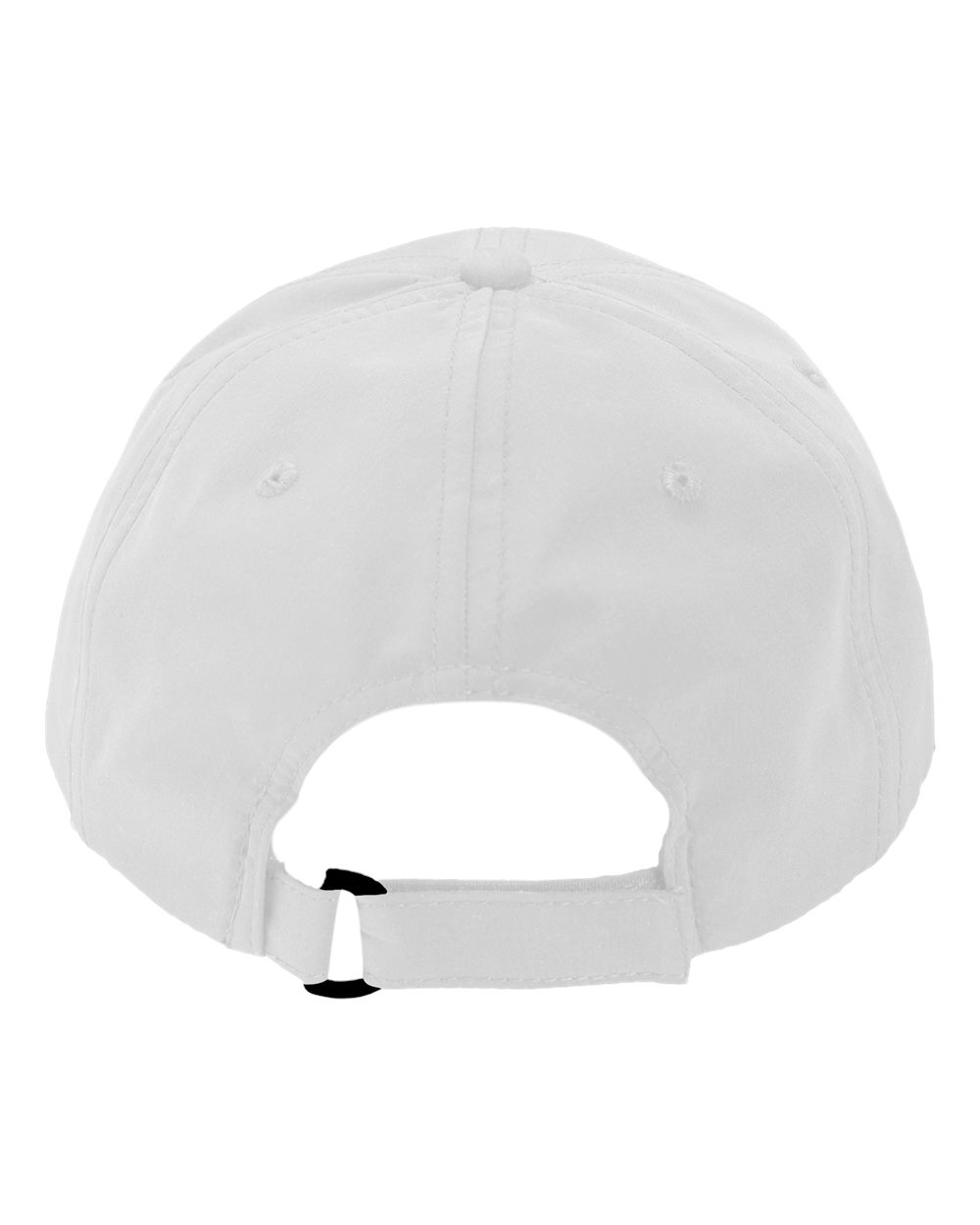 Rear View of White Performance Microfiber Cap - SM140