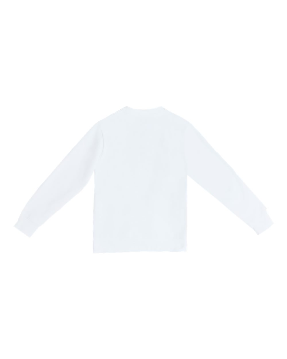 Front View of White Pigment-Dyed Crewneck Sweatshirt - LS16004