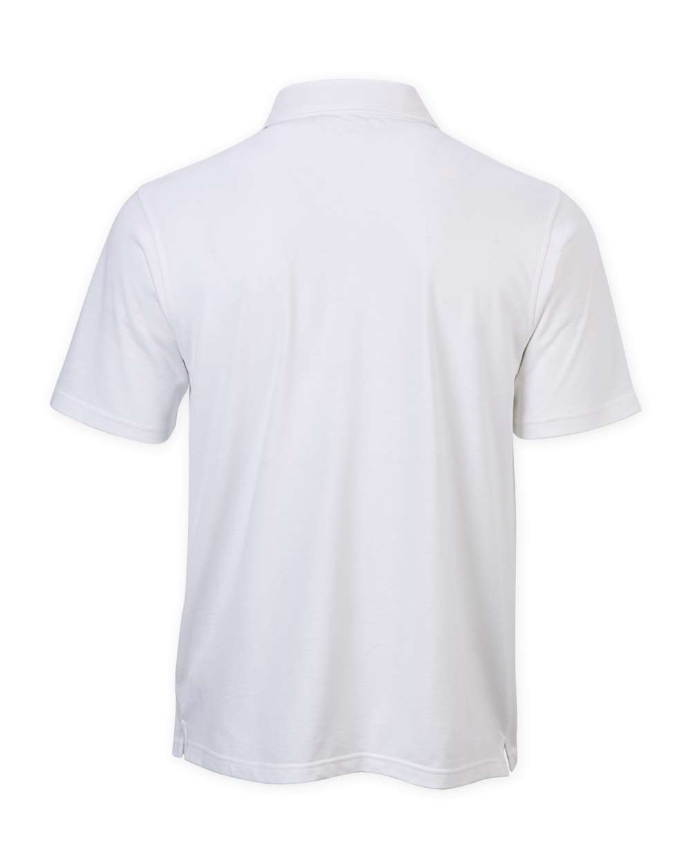 Front View of White Pique Polo - BM2301