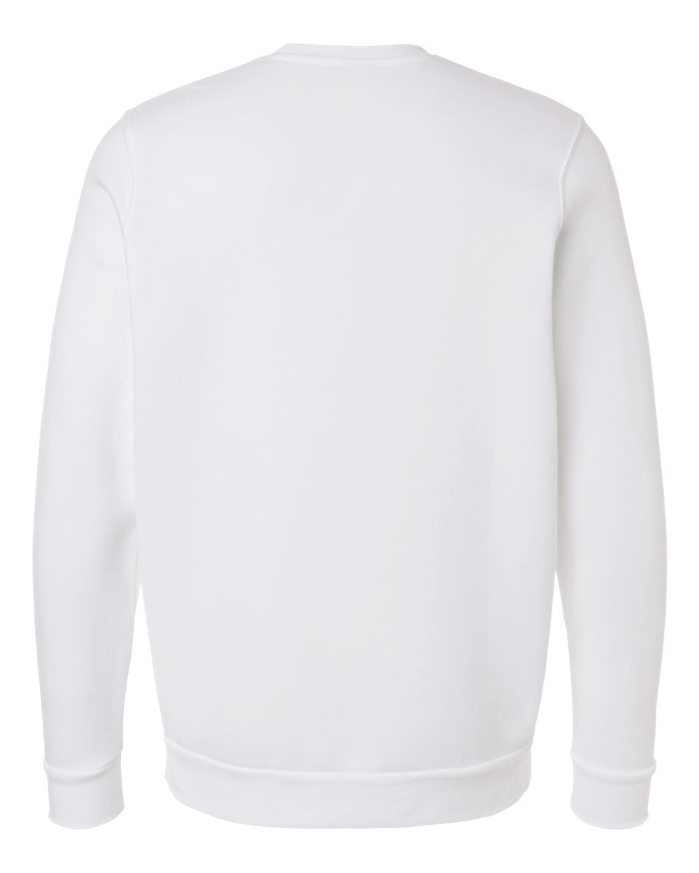 Rear View of White/ Pitch Grey Medium Heather Men's Team Icon Fleece Crew - 6014160 plain