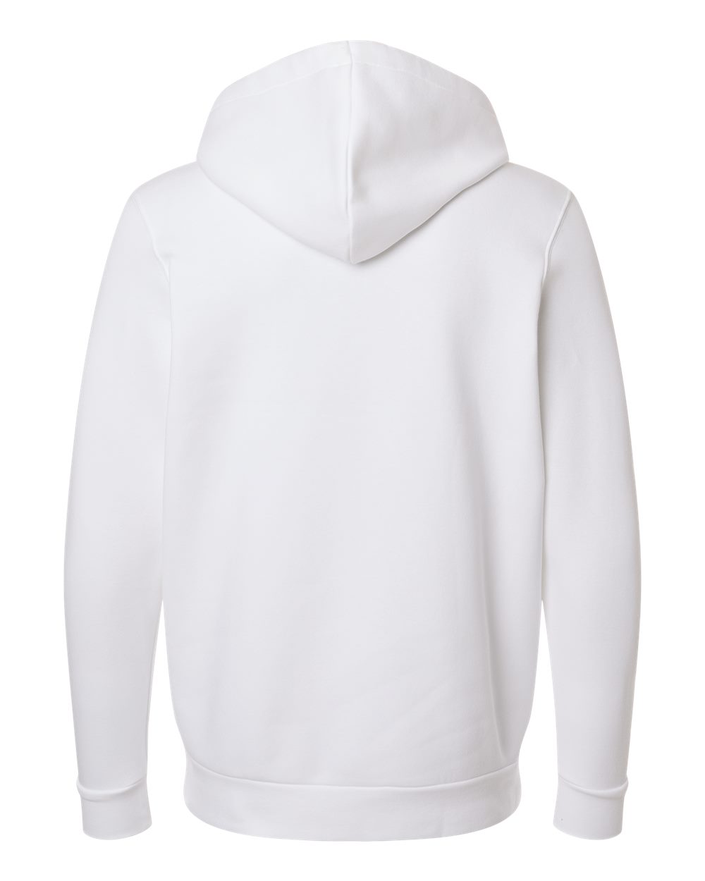 Rear View of White/ Pitch Grey Medium Heather Men's Team Icon Fleece Hooded Sweatshirt - 6014161 plain