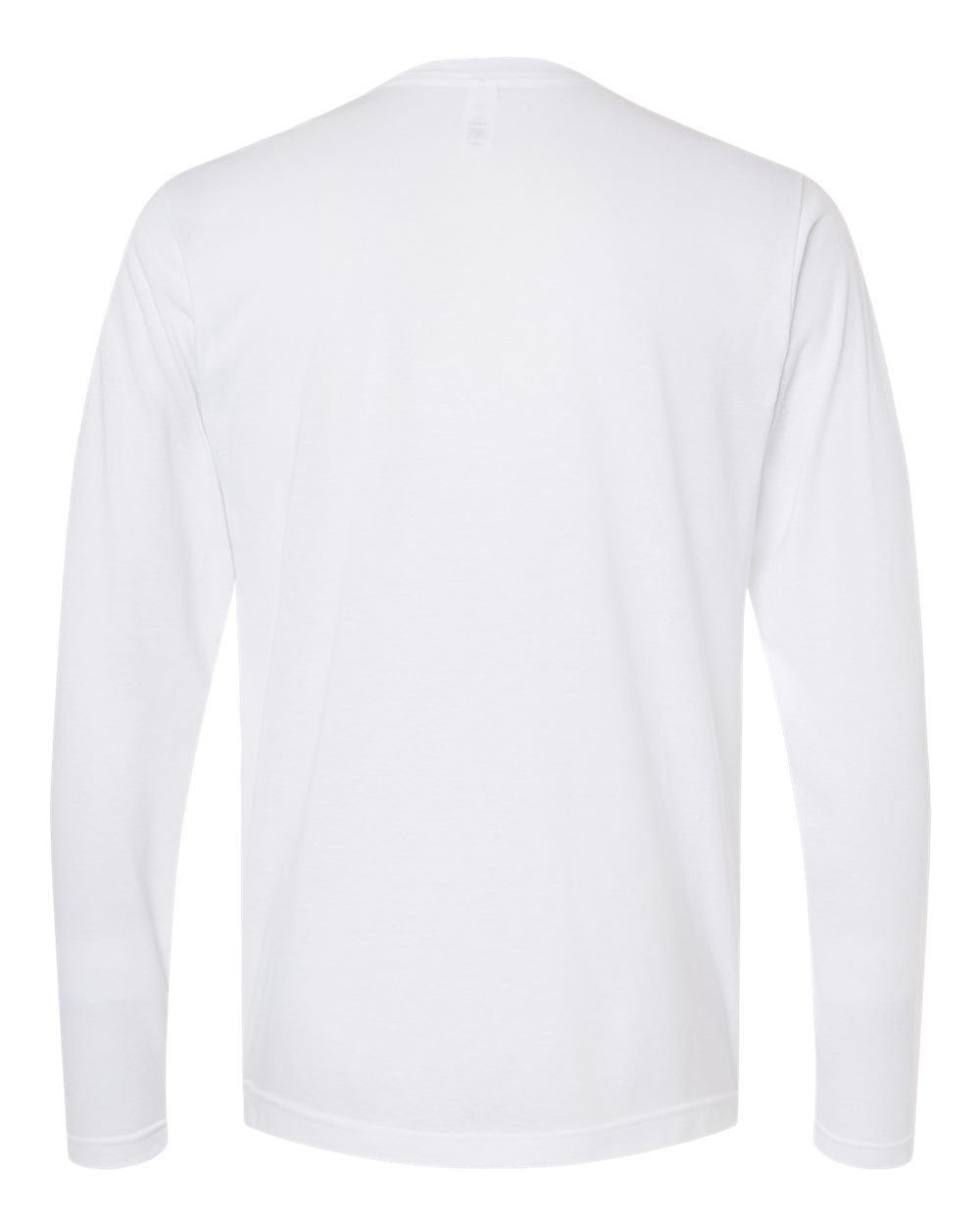 Front View of White Poly-Rich Long Sleeve T-Shirt - 242