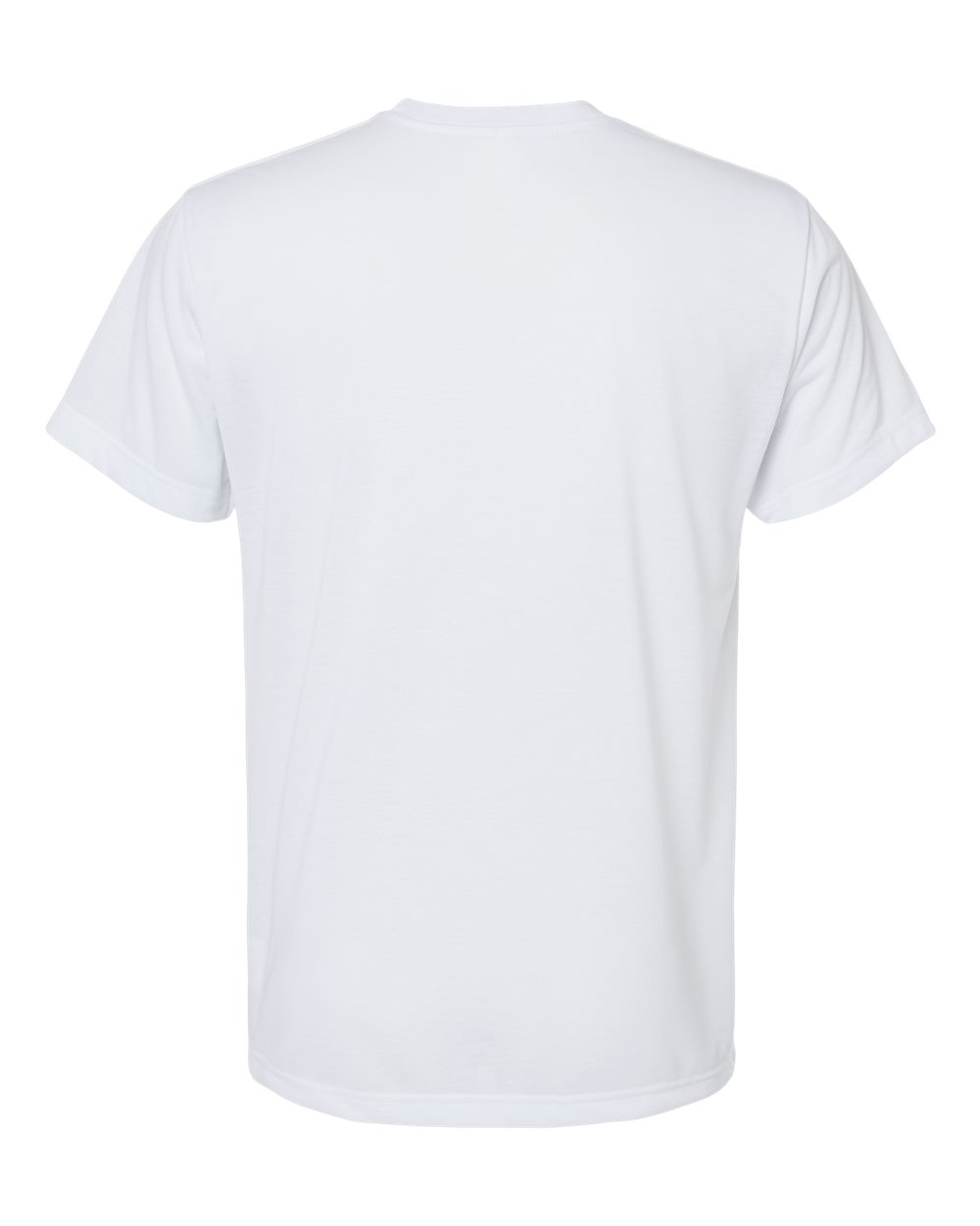 Front View of White Polyester Sublimation Tee - 1910