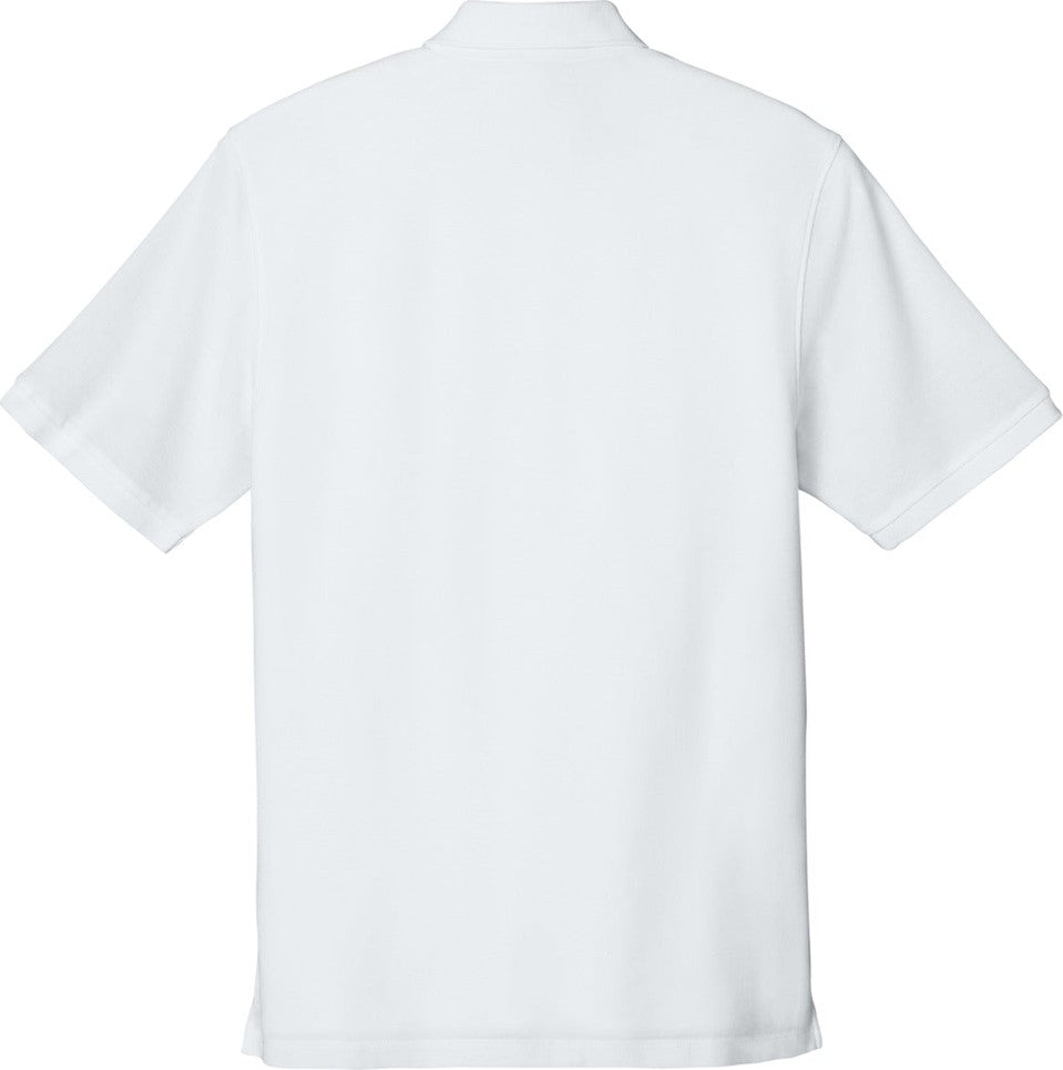 Front View of White Port Authority Tall Wearever Signature Pique Polo TLK200
