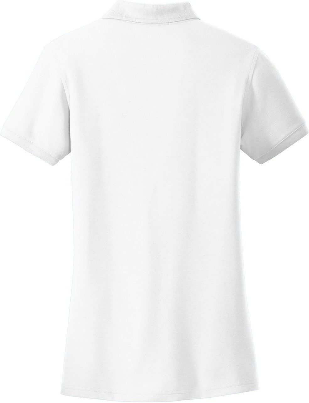 Front View of White Port Authority Women's Core Classic Pique Polo. L100