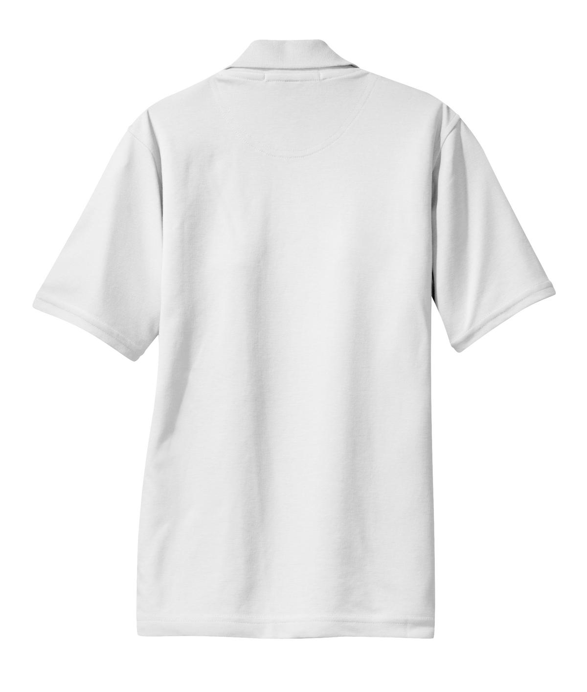 Front View of White Port Authority Women's Rapid Dry Polo. L455