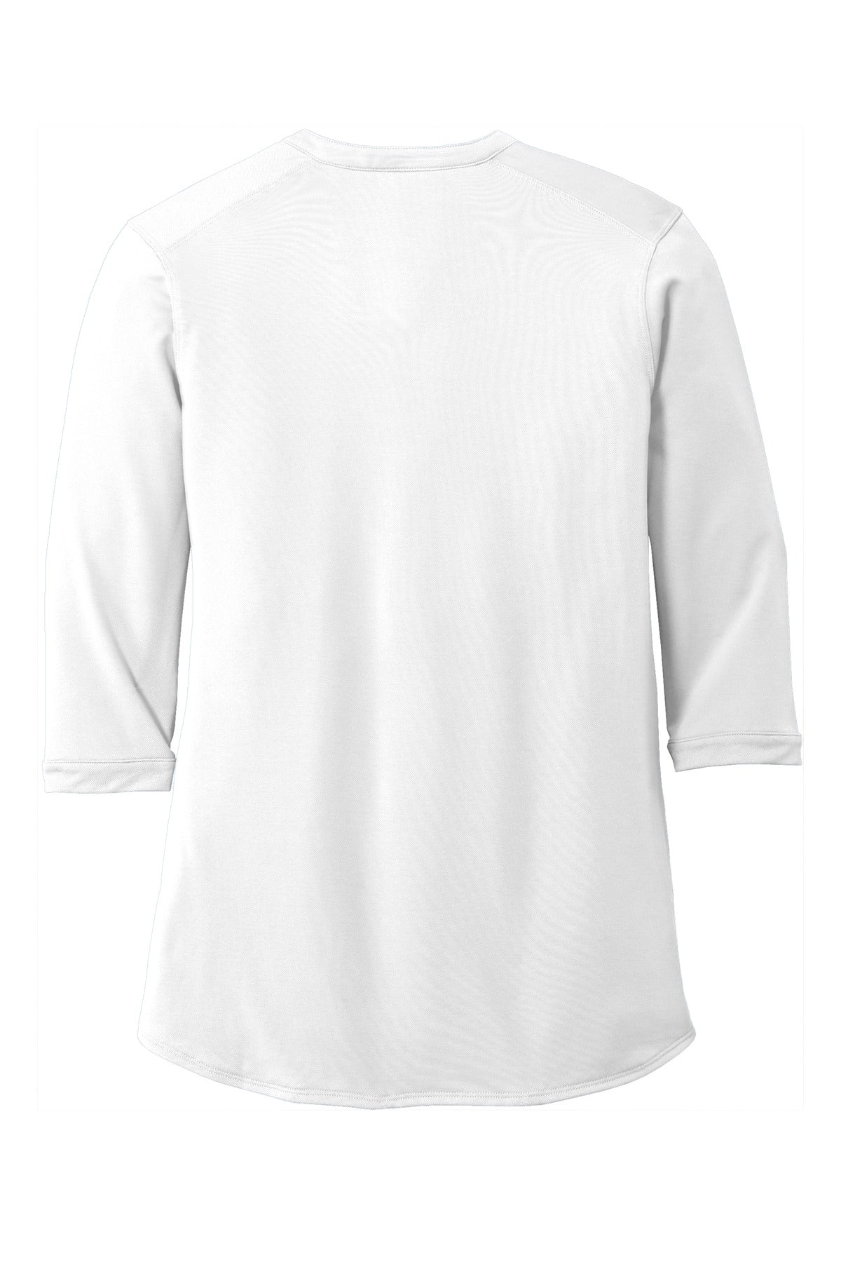 Rear View of White Port Authority Women's UV Choice Pique Henley LK750