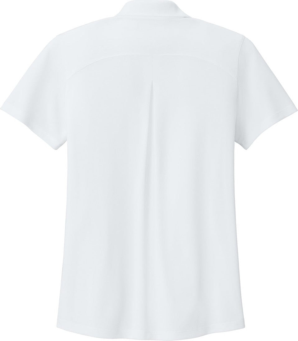 Front View of White Port Authority Women's Wearever Performance Pique Polo LK240