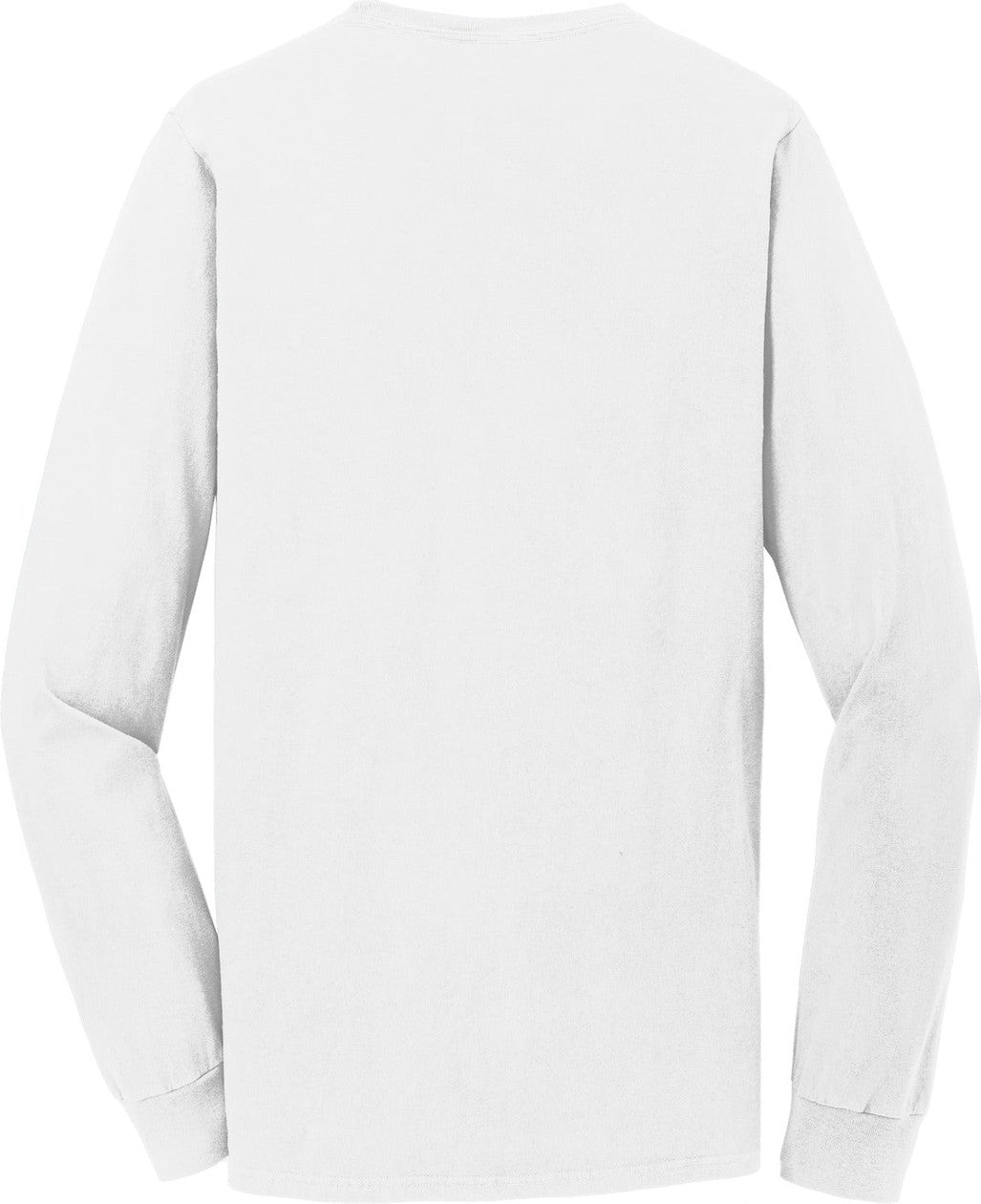 Front View of White Port & Co Beach Wash Garment-Dyed Long Sleeve Tee PC099LS