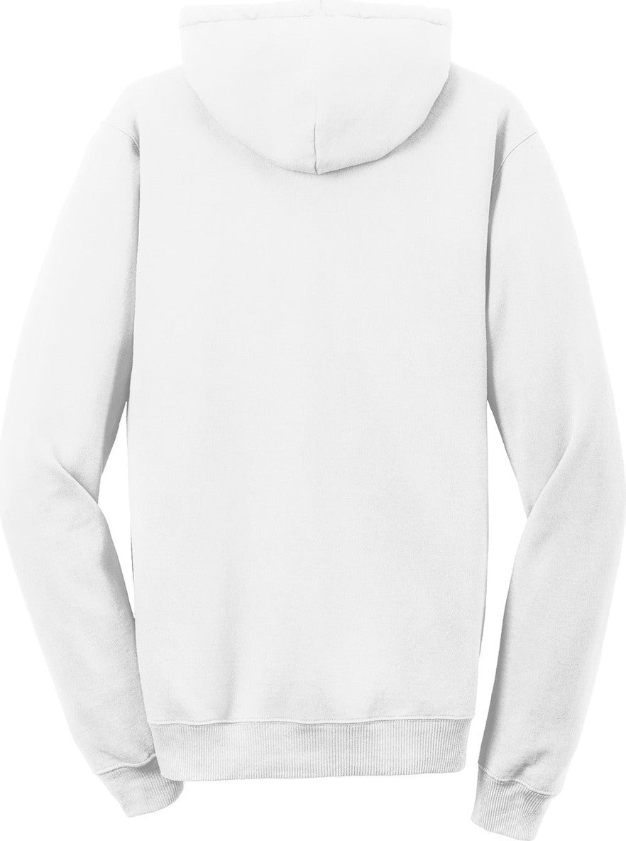 Front View of White Port & Co Beach Wash Garment-Dyed Pullover Hooded Sweatshirt. PC098H