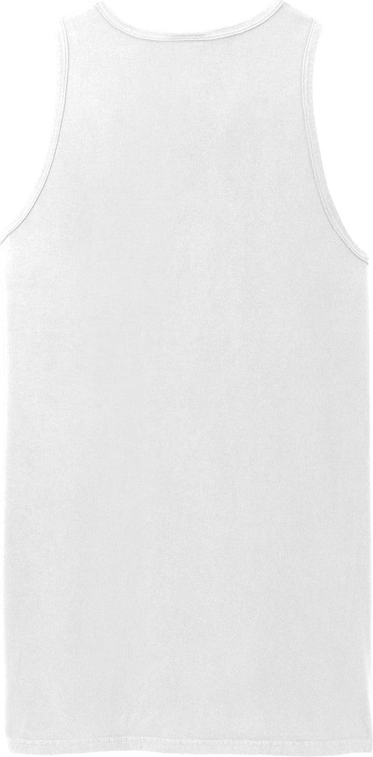 Front View of White Port & Co Beach Wash Garment-Dyed Tank. PC099TT