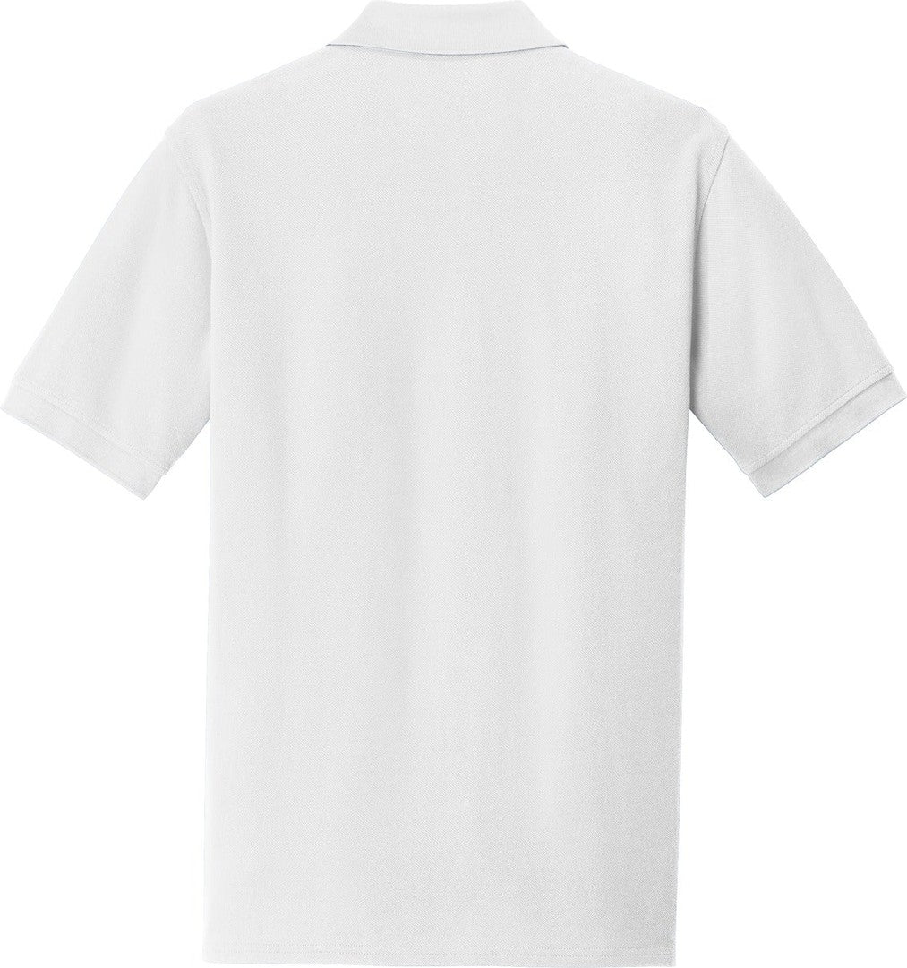 Front View of White Port & Co Combed Ring Spun Pique Polo. KP1500