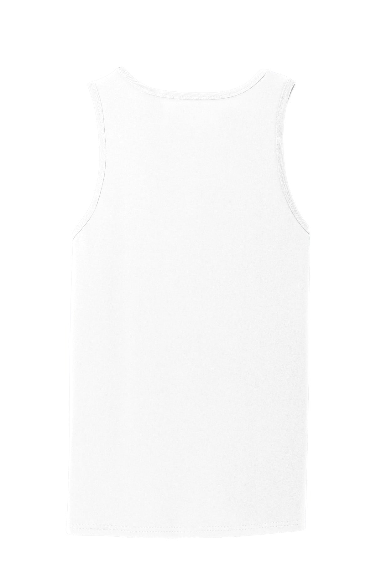 Rear View of White Port & Co Core Cotton Tank Top. PC54TT