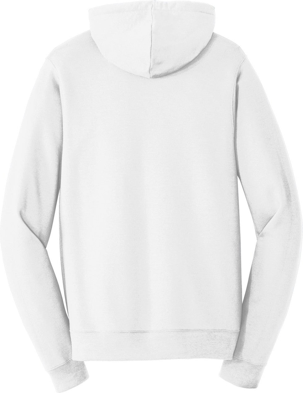 Front View of White Port & Co Fan Favorite Fleece Full-Zip Hooded Sweatshirt. PC850ZH