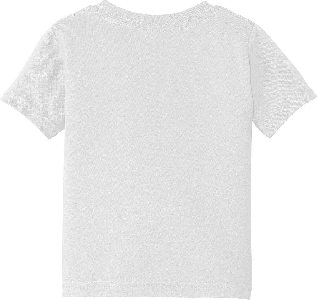 Rear View of White Port & Co Infant Core Cotton Tee. CAR54I