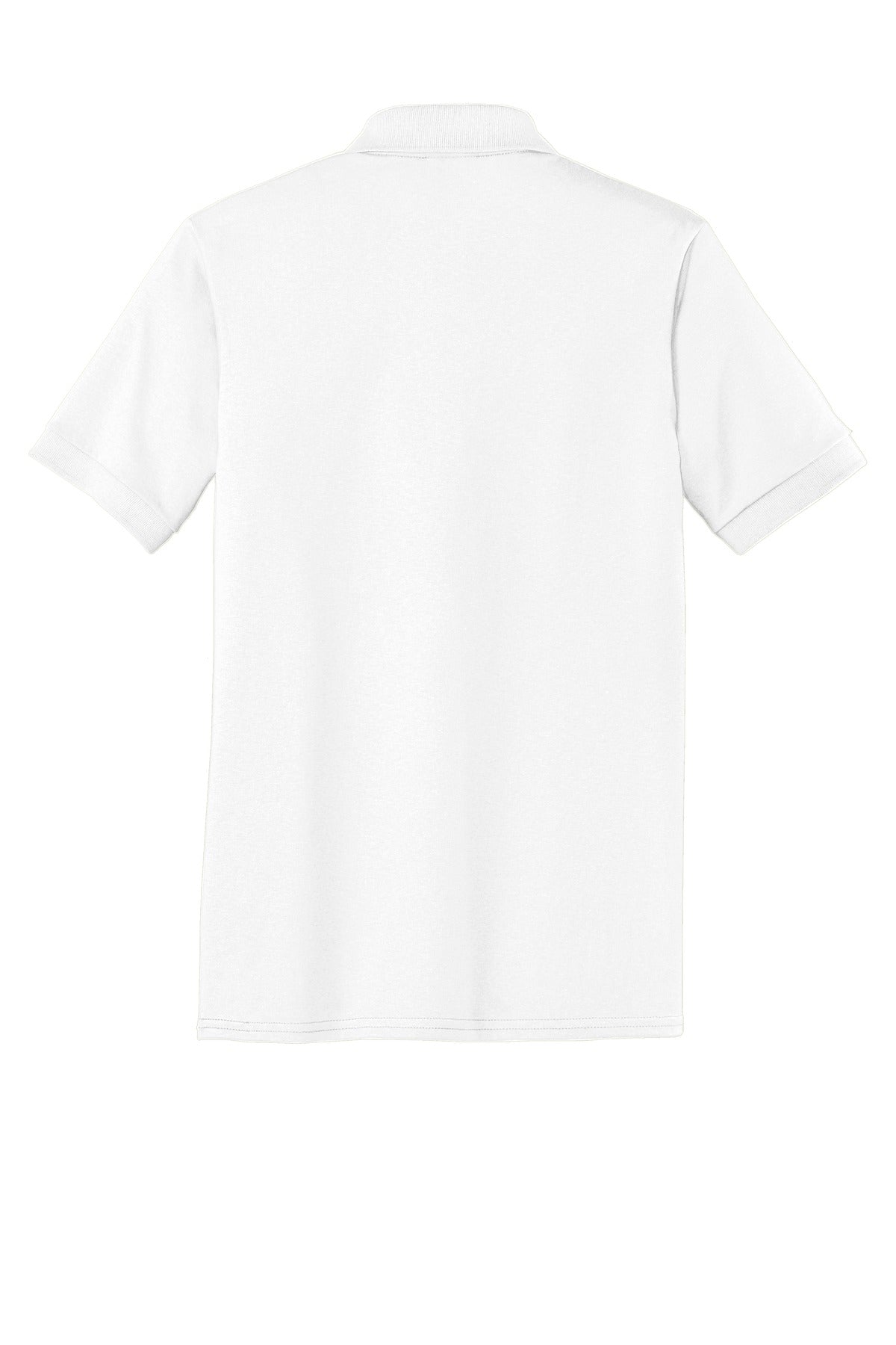 Front View of White Port & Co Tall Core Blend Jersey Knit Polo. KP55T