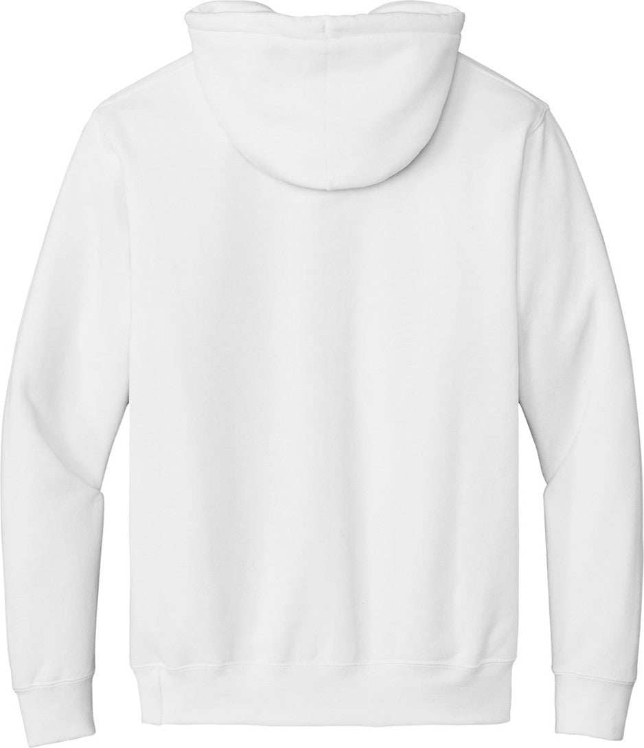 Rear View of White Port & Co Tall Essential Fleece Pullover Hooded Sweatshirt. PC90HT
