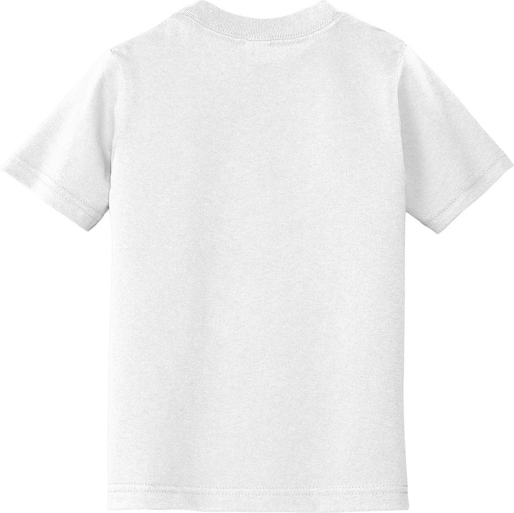 Rear View of White Port & Co Toddler Core Cotton Tee. CAR54T
