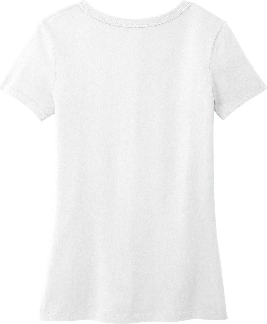 Rear View of White Port & Co Women's Beach Wash Garment-Dyed V-Neck Tee LPC099V