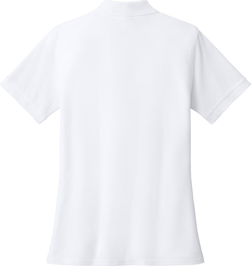 Front View of White Port & Co Women's Core Blend Pique Polo. LKP155